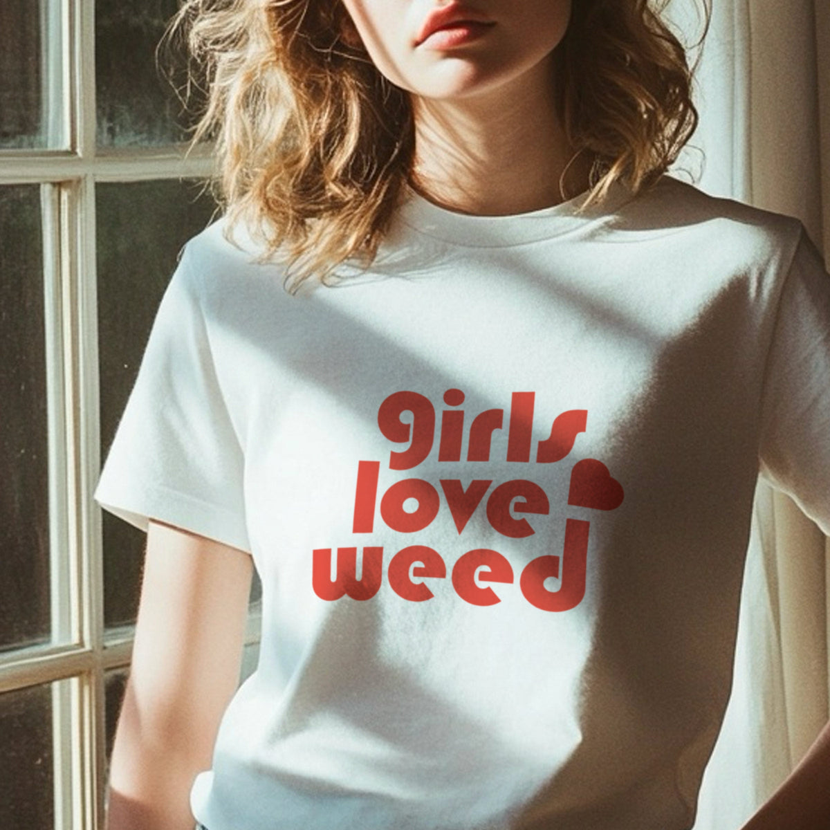'Girls Love Weed' Crewneck T-Shirt