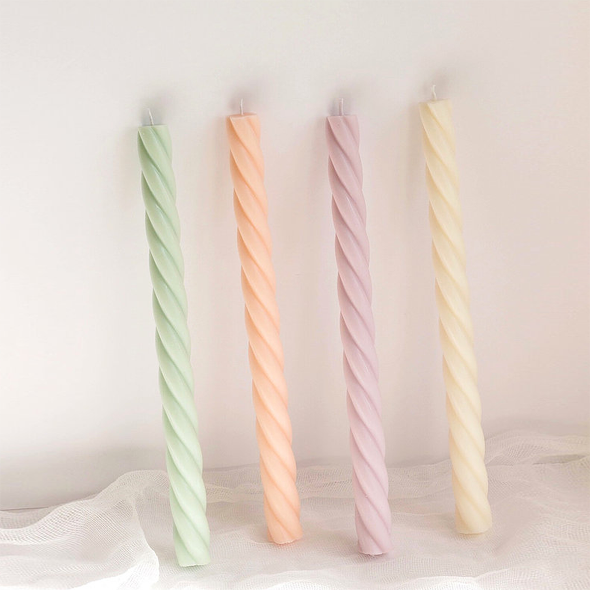 Twisted Tapered Decorative Candles Set of 2