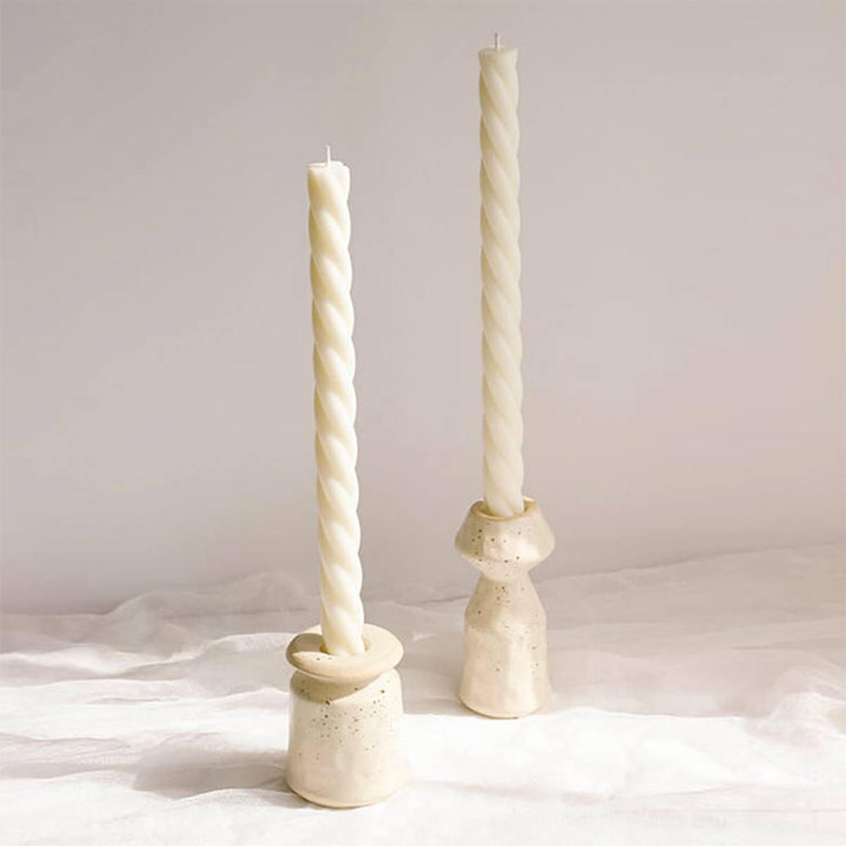 Twisted Tapered Decorative Candles Set of 2