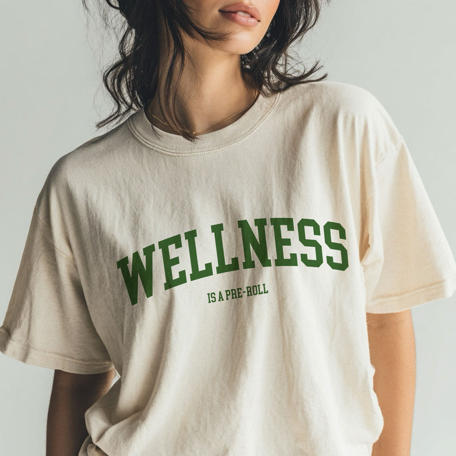 'Wellness is a Pre-Roll' Crewneck T-Shirt