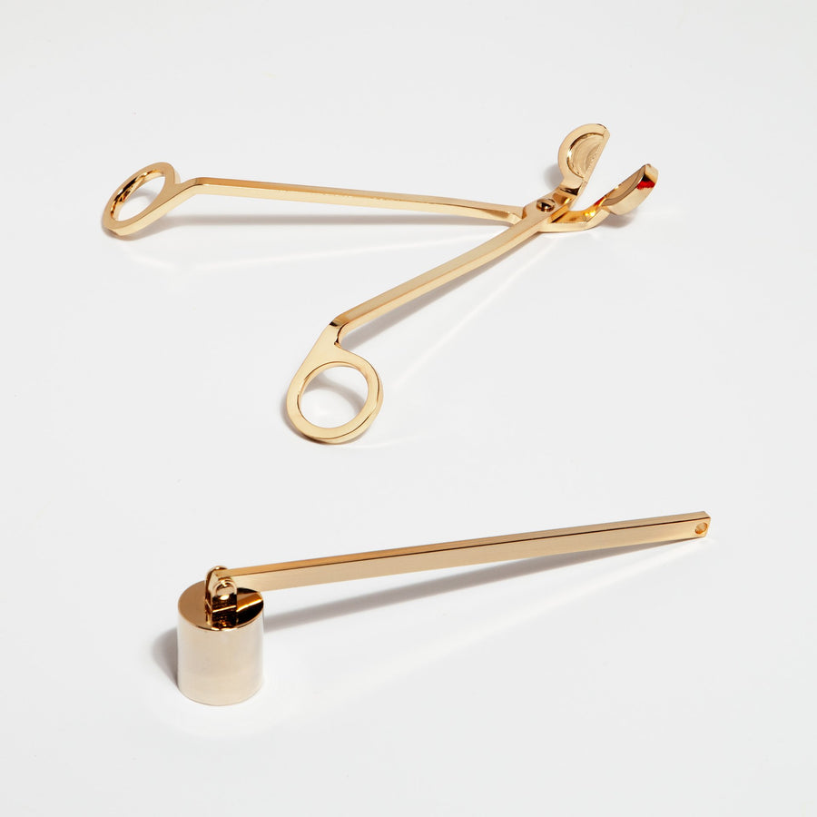 Gold Toned Wick Trimmer and Snuffer Gift Set